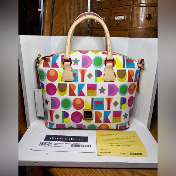 Dooney & Bourke Handbags - NWT Dooney & Bourke Art Deco Domed Satchel - White Multi